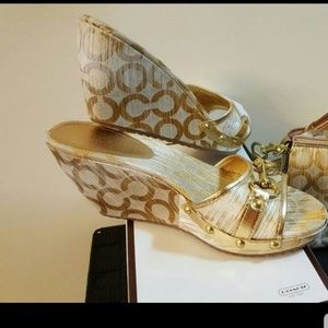 Authentic Coach Wedge Heel Sandals